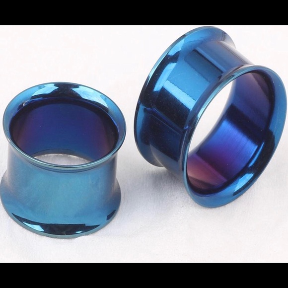 Blue Tunnel Flared Gauges - Picture 2 of 2